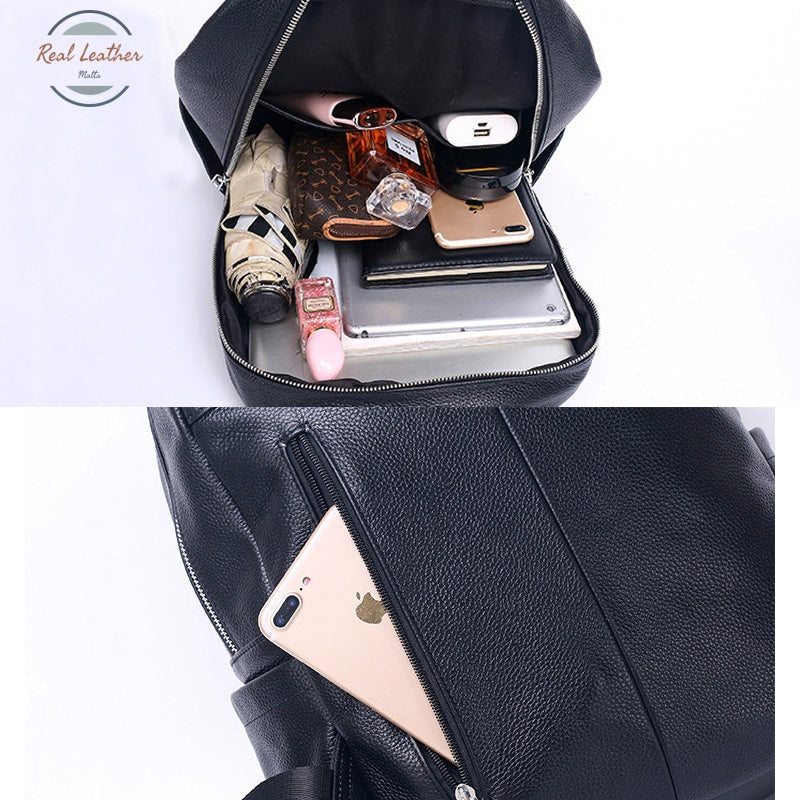 Ladies Genuine Leather Laptop Backpack