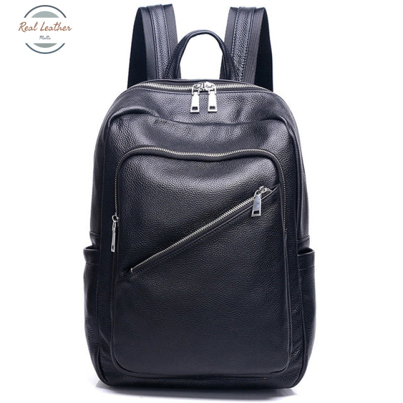 Ladies Genuine Leather Laptop Backpack Black