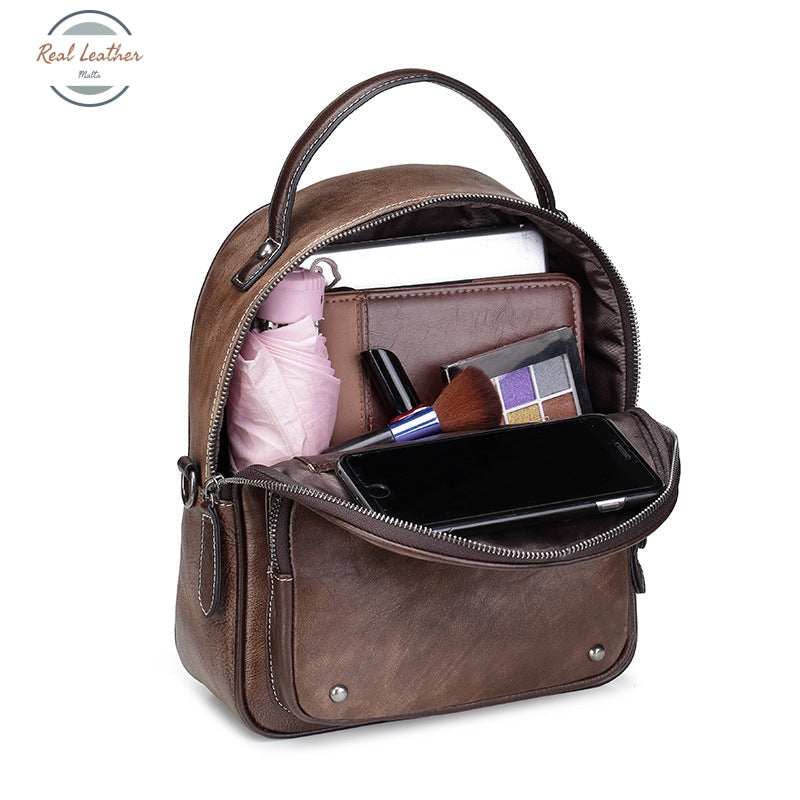 Ladies Genuine Leather Small Backpack