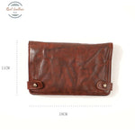 Large Capacity Leather Bi Fold Wallet Vintage Brown