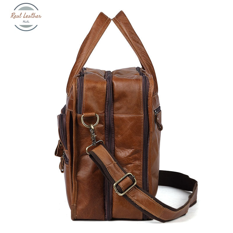 Large Capacity Leather Briefcase
