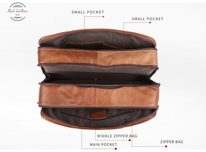 Large Capacity Leather Briefcase