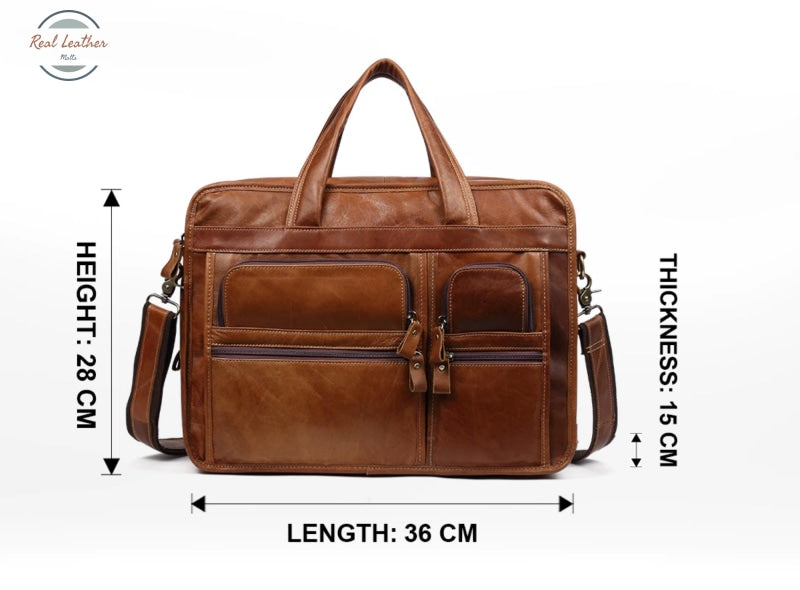 Large Capacity Leather Briefcase