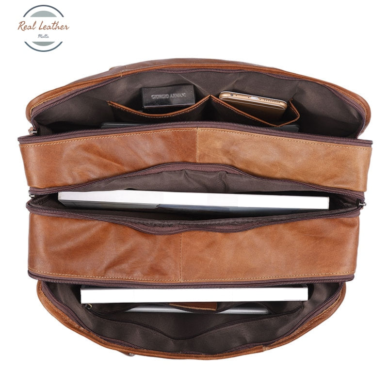 Large Capacity Leather Briefcase Briefcases