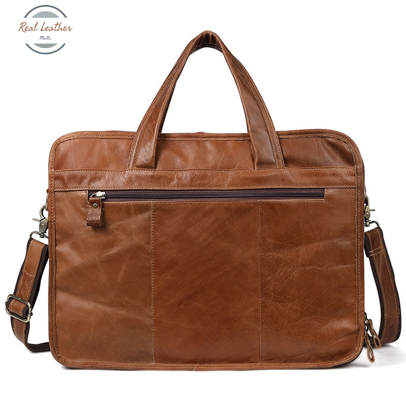 Large Capacity Leather Briefcase