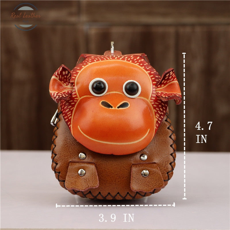 Leather Cartoon Little Monkey Coin Purse