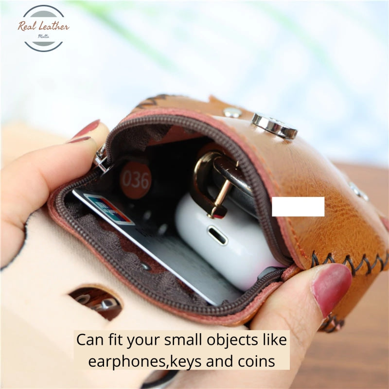 Leather Cartoon Little Monkey Coin Purse