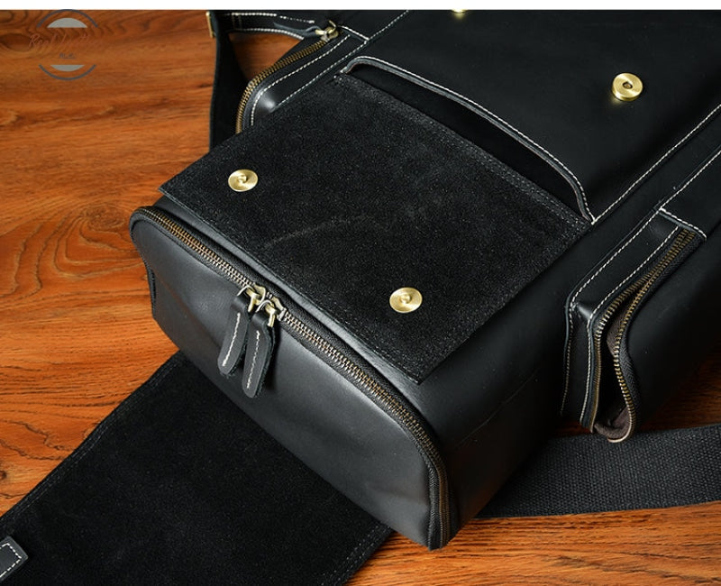 Men Retro Style Leather Travel Backpack