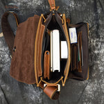 Mens Crazy Horse Leather Messenger Bag