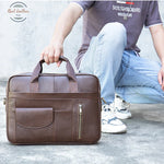 Mens Genuine Leather Business Style Briefcase