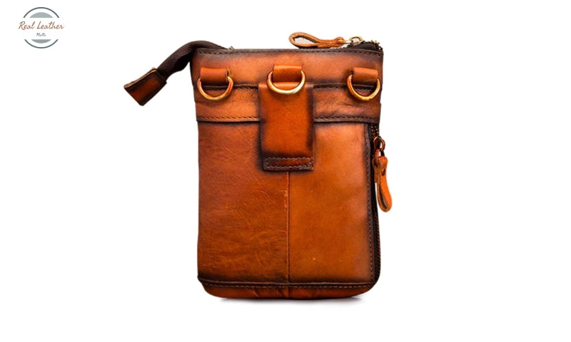 Amazon.com | Leatherboss Genuine Leather Travel Outdoor Hiking Belt Pouch  with Zipper Pocket Wallet for men women (Black) | Waist Packs