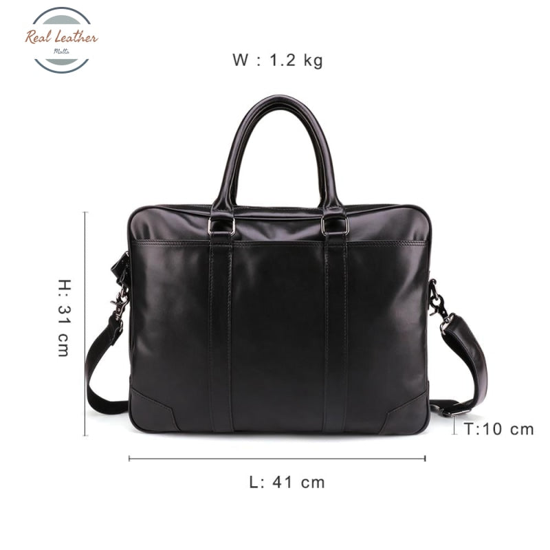 Mens Luxury Leather Business Briefcase