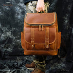 Mens Retro Style Leather Backpack Backpacks