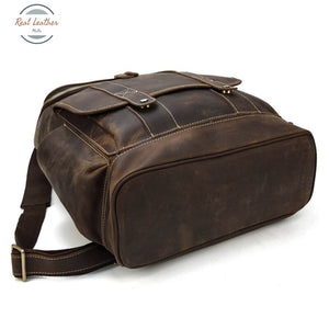 Mens Retro Style Leather Backpack Backpacks