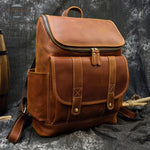 Mens Retro Style Leather Backpack Backpacks