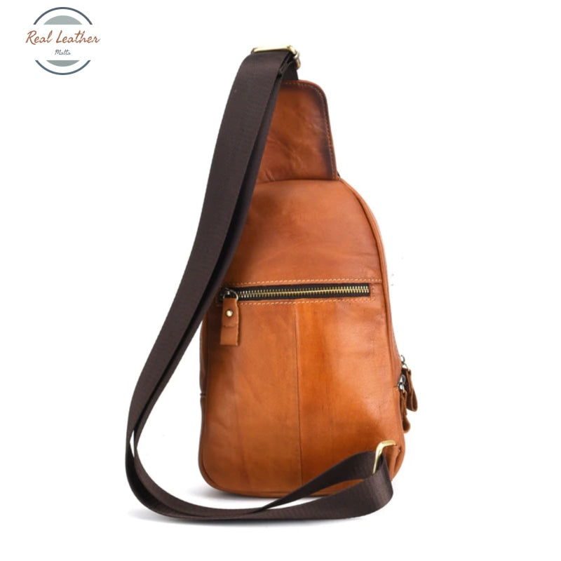 Mens Vintage Leather Cross Body Bag Backpacks