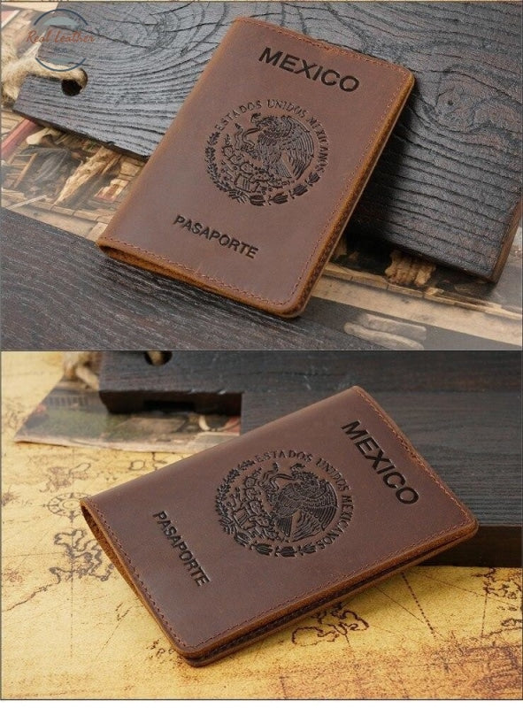 Mexico Genuine Leather Passport Cover Covers