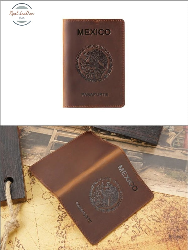 Mexico Genuine Leather Passport Cover Covers