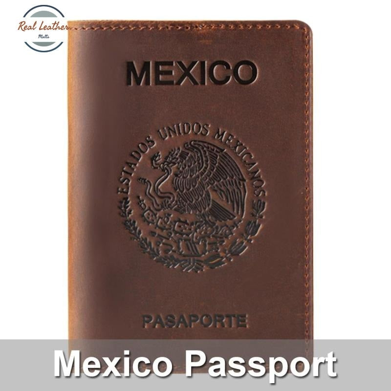 Mexico Genuine Leather Passport Cover Covers