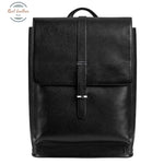 Minimalist Genuine Leather Backpack Black