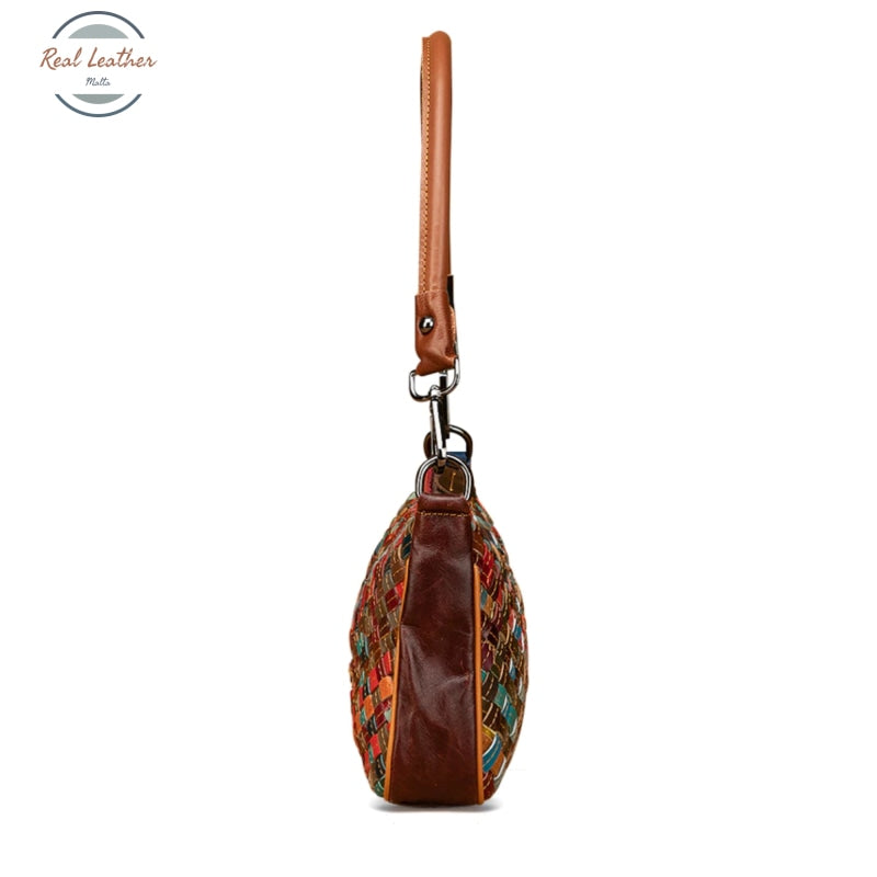 Multi-Colorful Genuine Leather Ladies Patchwork Mini Handbag