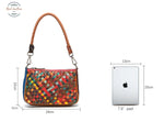 Multi-Colorful Genuine Leather Ladies Patchwork Mini Handbag