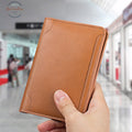 Multifunctional Leather Passport Holder Brown