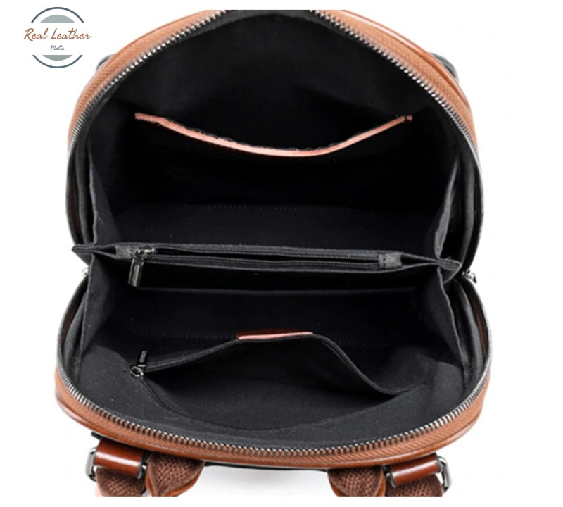 Oil Wax Genuine Leather Women Backpack Cross Body Shoulder Bags Cowhide School Daypack Fashion Retro