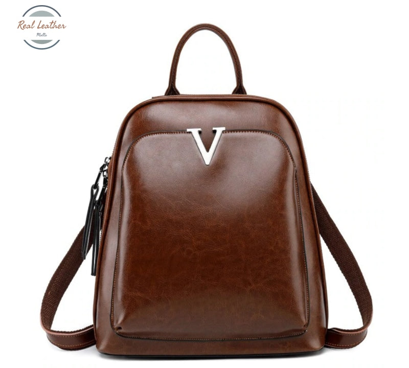 Oil Wax Genuine Leather Women Backpack Cross Body Shoulder Bags Cowhide School Daypack Fashion Retro