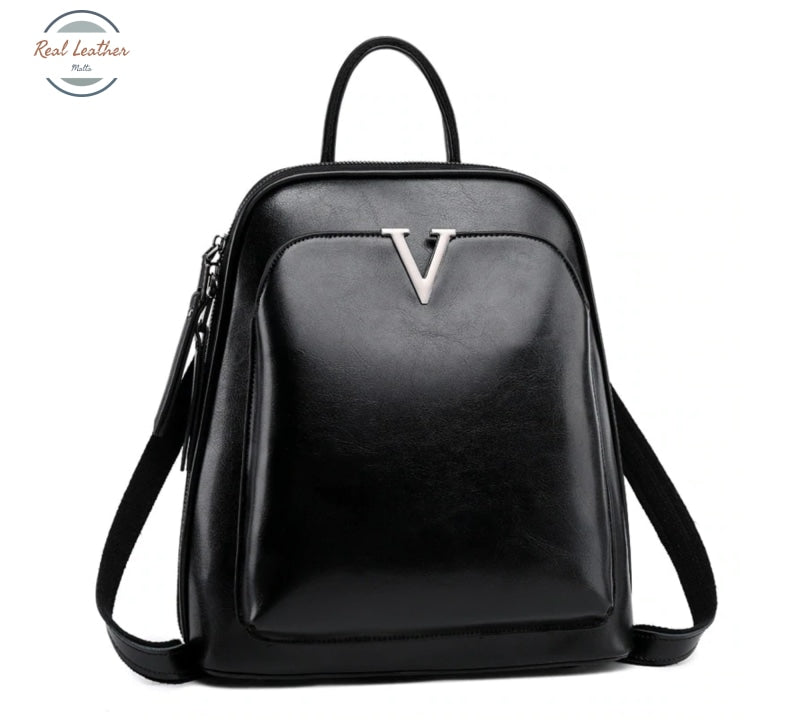 Oil Wax Genuine Leather Women Backpack Cross Body Shoulder Bags Cowhide School Daypack Fashion Retro