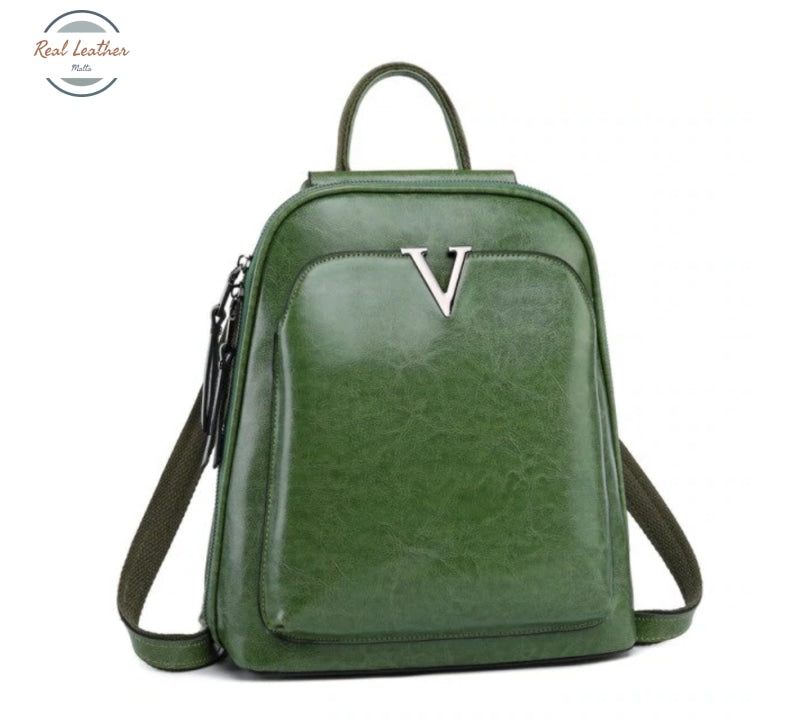 Oil Wax Genuine Leather Women Backpack Cross Body Shoulder Bags Cowhide School Daypack Fashion Retro