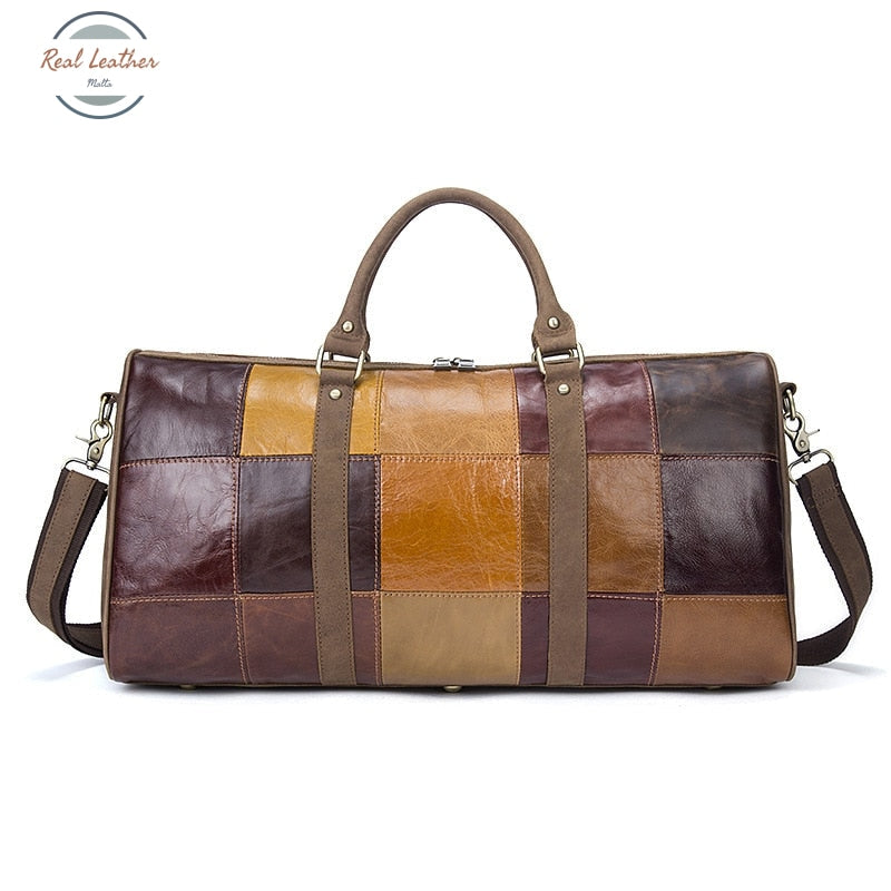 Patchwork Leather Travel Bag