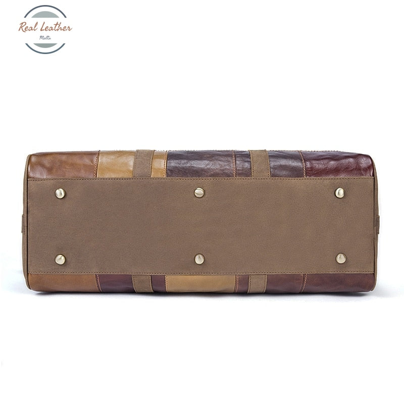 Patchwork Leather Travel Bag