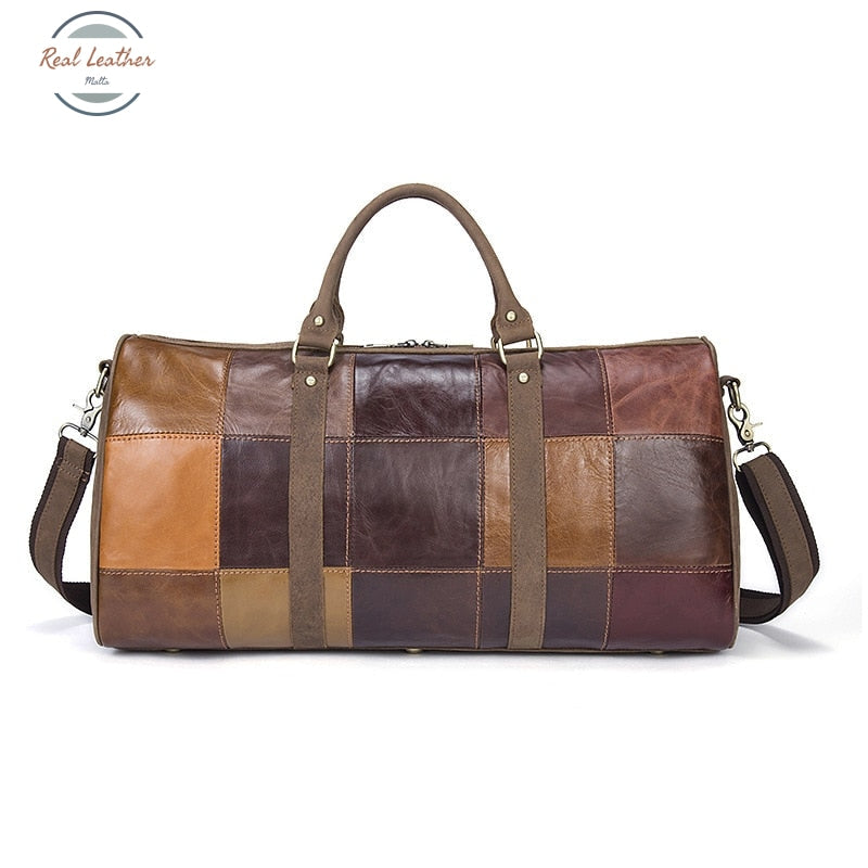 Patchwork Leather Travel Bag