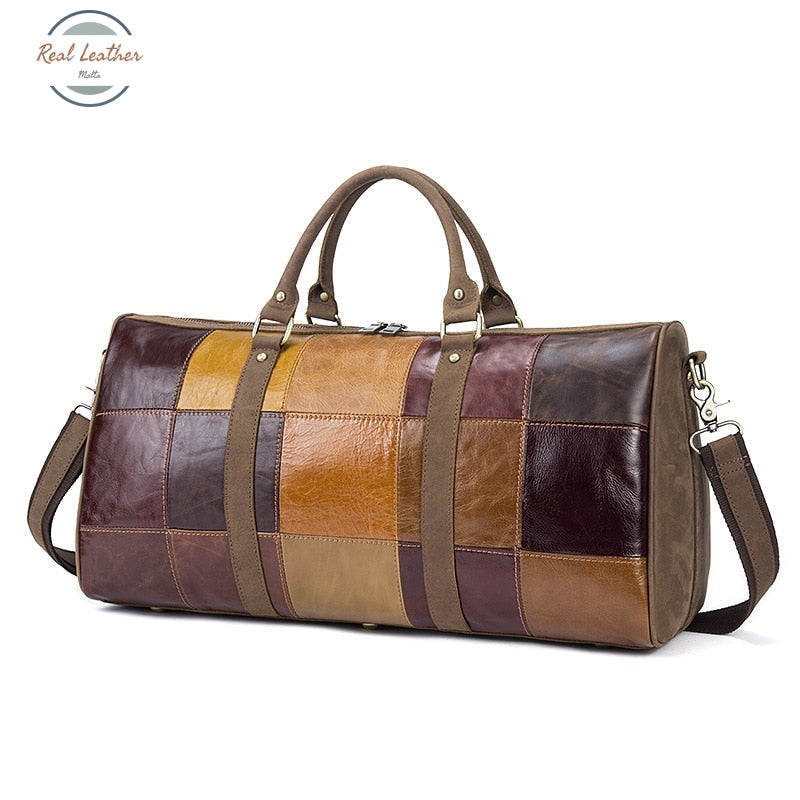 Patchwork Leather Travel Bag