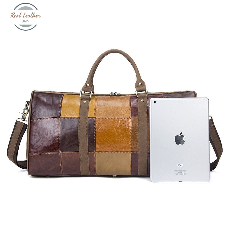 Patchwork Leather Travel Bag
