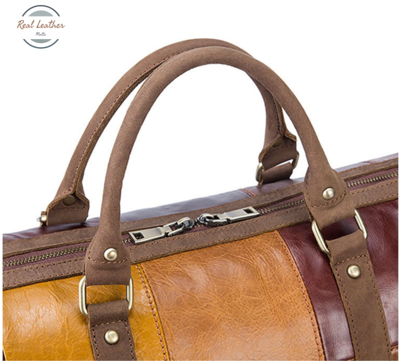 Patchwork Leather Travel Bag