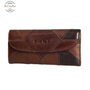 Patchwork Leather Wallet For Women