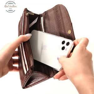 Patchwork Leather Wallet For Women