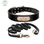 Personalized Leather Dog Collar Leash Set Xs / Black Leash Set
