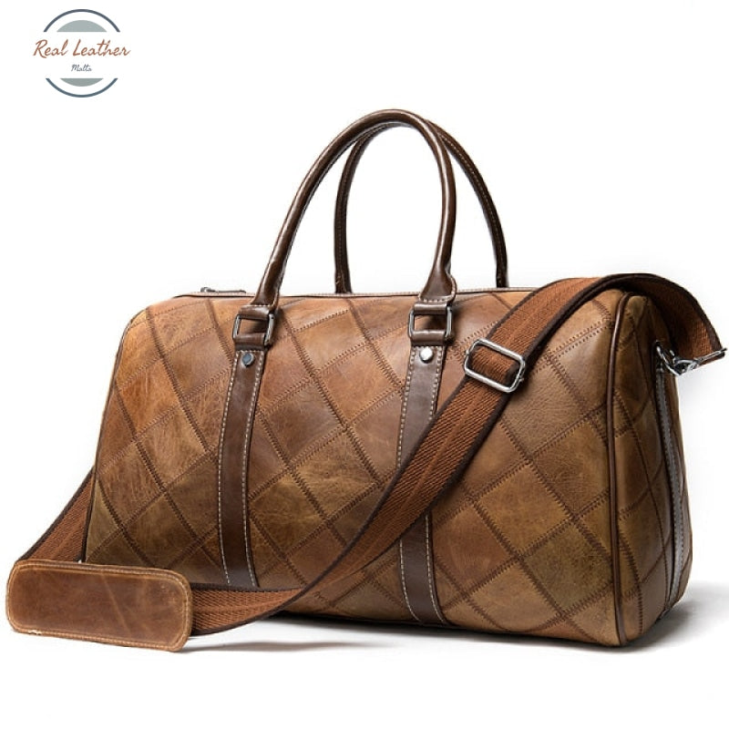 Leather Duffle Bag Men 8883-Lightcoffee / China