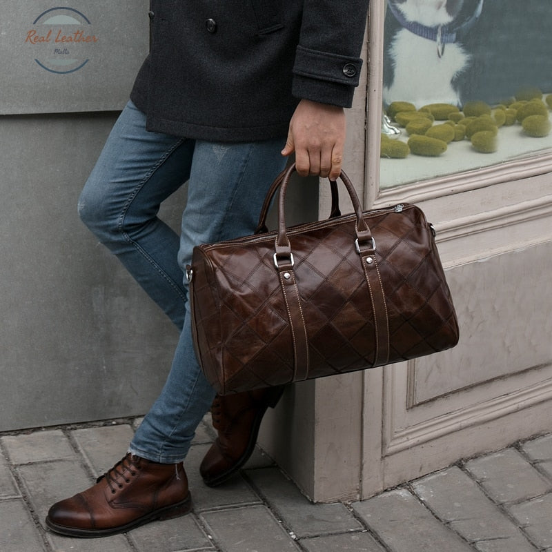 Leather Duffle Bag Men