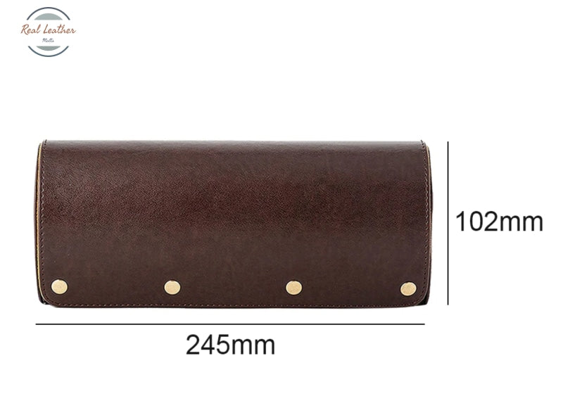 Portable 3 Slots Travel Watch Storage Leather Case