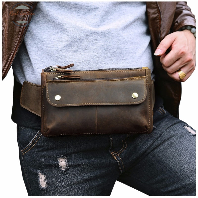 Real Leather Mens Casual Waist Pack