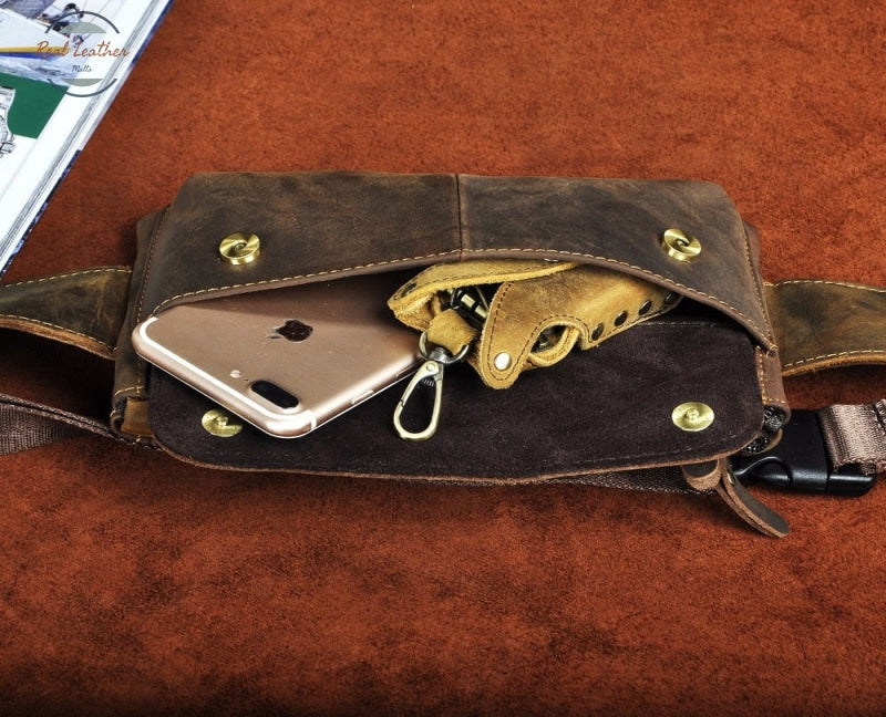 Real Leather Mens Casual Waist Pack