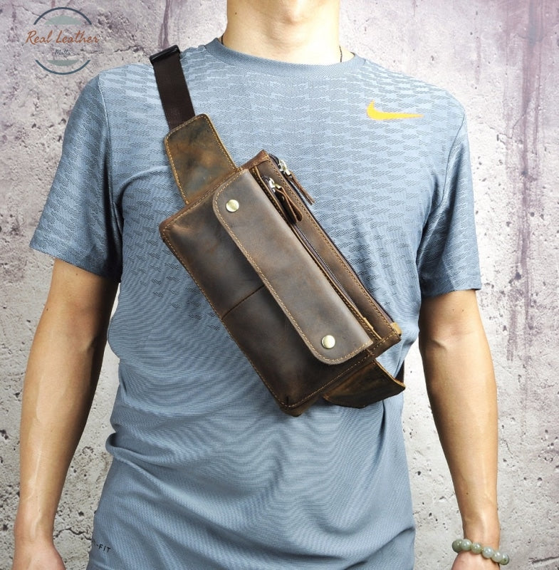 Real Leather Mens Casual Waist Pack