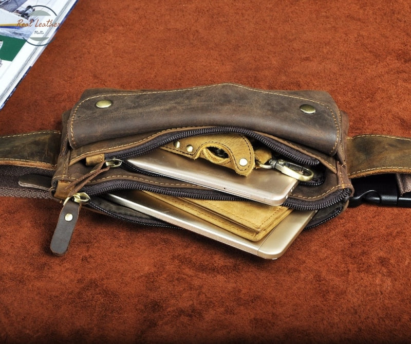 Real Leather Mens Casual Waist Pack