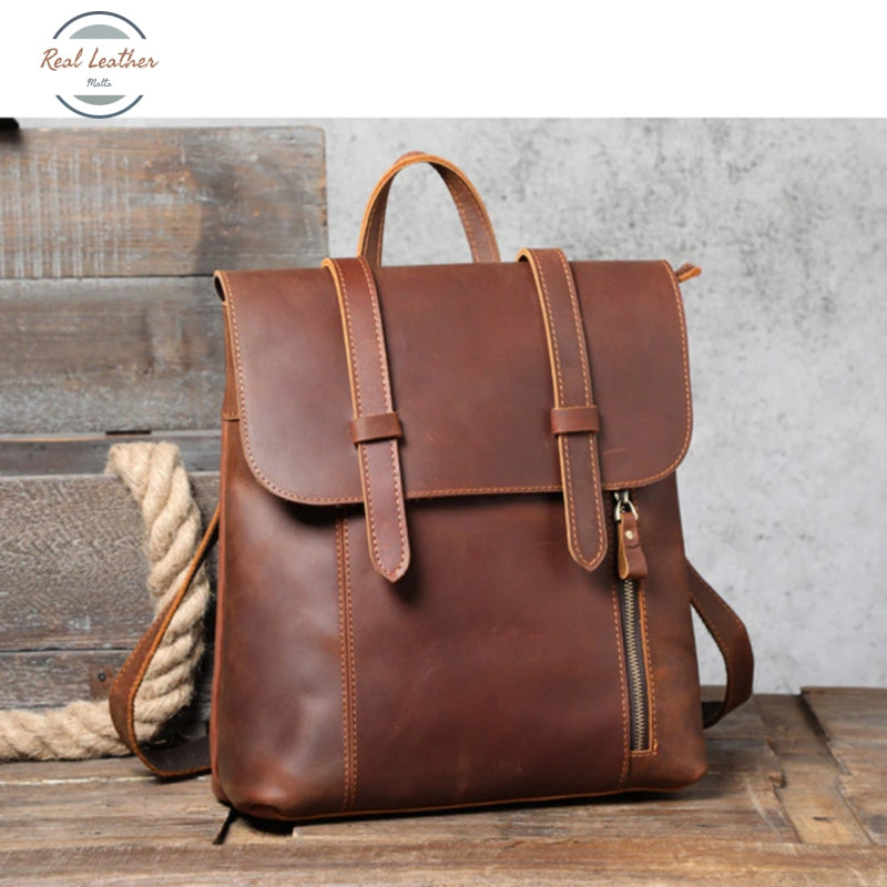 Retro Cowhide Backpack