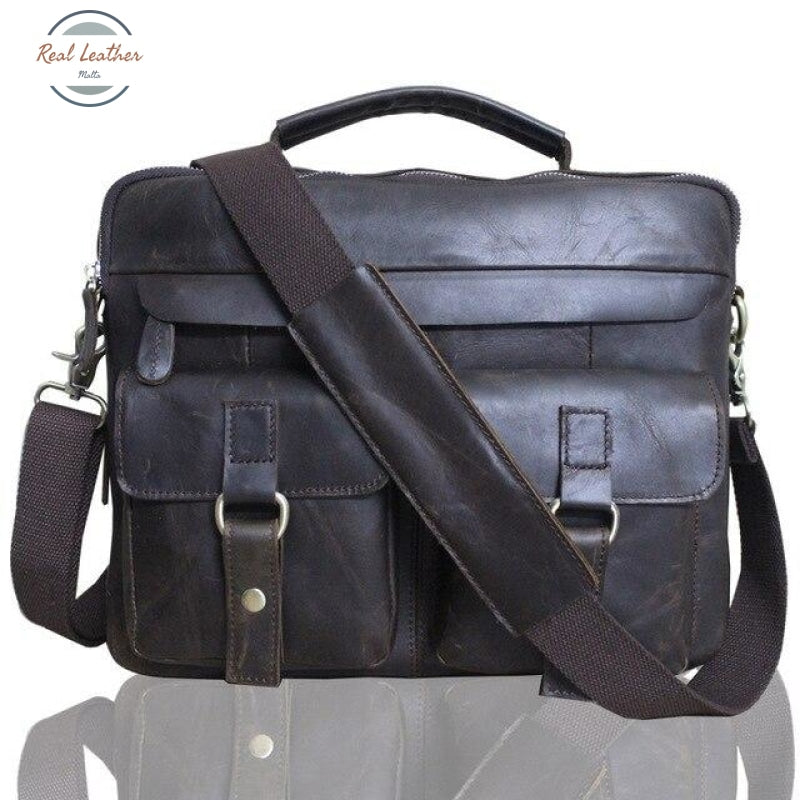 Retro Genuine Leather Cross Body / Laptop Bag Crazy Horse 1 Bags