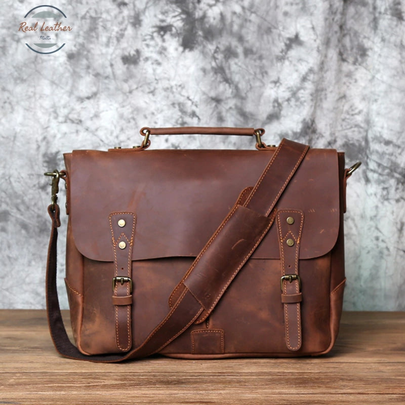 Retro Leather Mens Casual Briefcase Bags